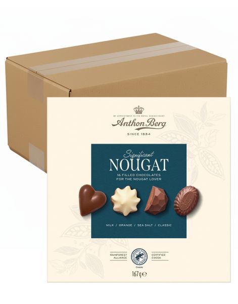 DATO PRODUKT - 10 st Anthon Berg Betydande Nougat - Lådor med Olika Nougatchoklad - Hela Lådan 1,67 kg