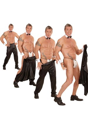 Sort Stripper Kostumebukser Til Mand
