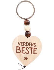 Nøkkelring med Trehjerte og Perler - Verdens Beste