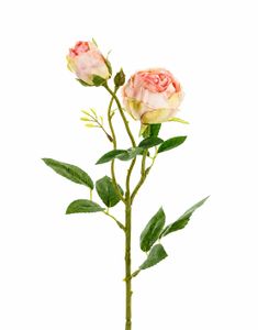 Pudderrosa Rose 55 cm - Kunstige Blomster