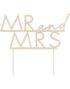 Mr and Mrs - Akrylisk Gullfarget Kaketopper 14,5x15,8 cm - Modern Luxe