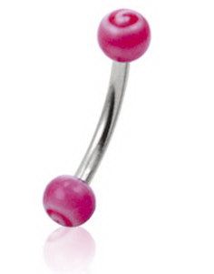 Rund Pink - 1.2 x 8 mm Øjenbrynspiercing
