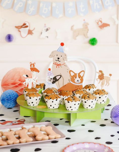 Kakestativ Hunder 35x45 cm - Dog Party
