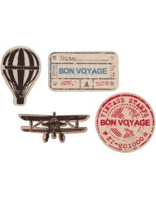 20 stk Bon Voyage Bordkonfetti i Tre ca 4x2 cm