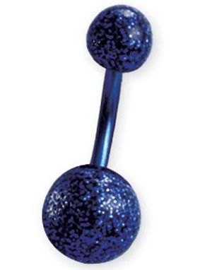 Glitter Bold Blå Zirkon - Navlepiercing i Titan