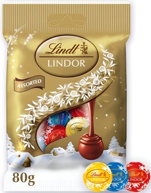 Lindt Lindor Assorted - Forskjellig Sjokolade Trøfler med Fyll 80 gram