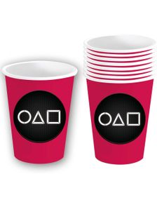 6 stk. Mørk Rosa Squid Game Pappkrus 200 ml