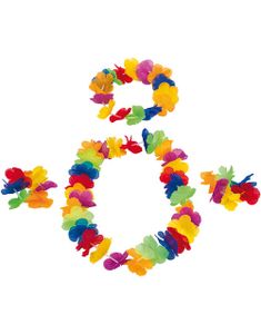 Flerfarvet Hawaii-Sæt med 4 Dele