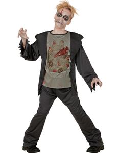 Gråt og Sort Zombiekostume til Børn