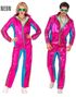 Skinnende Neon Rosa 80-talls UV Glow Grilldress til Voksen