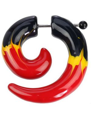 Flaming Fake Piercing - Rød/Sort