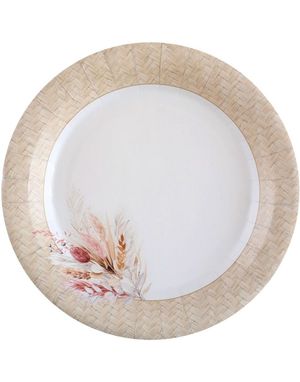 10 stk Papptallerkener med Pampasgress Motiv 22,5 cm