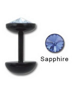 Blue Diamond - Sort Fake Piercing