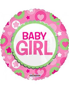 Baby Girl - Rund Folieballon 46 cm
