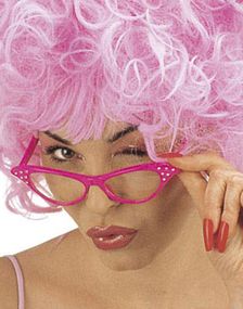 Retro Miss Kitty Briller m/Glitrende Sten - Lilla 