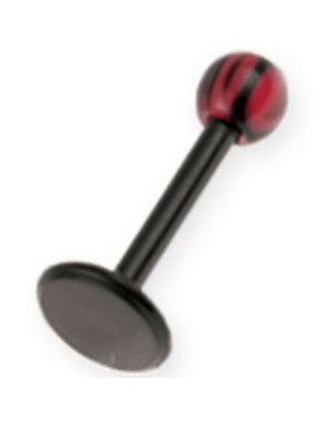 Storm Pink/Black Labret - 1.2 x 8 mm