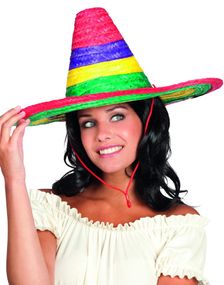 Flerfarvet Sombrero Stråhat 49 cm