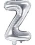 Sølvfarvet Bogstavballoner A-Z - 35 cm