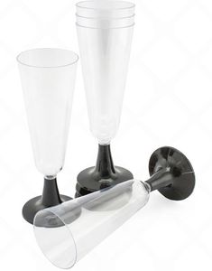 5 stk 140 ml Genanvendelige Gennemsigtige Champagneglas Med Fod I Plast