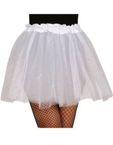Hvit Tutu-Skjørt med Glitter 40 cm