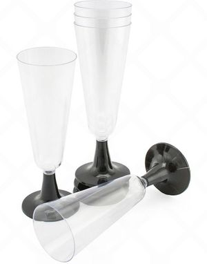 5 stk 140 ml Genanvendelige Gennemsigtige Champagneglas Med Fod I Plast