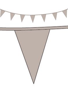 10 Meter Banner med Sølvfarvede Vimpel Flag