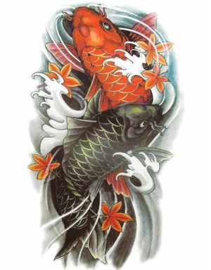 Swimming Koifish (Fake Tattoo)