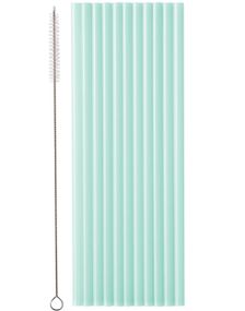 12 stk Mintfarget Gjenbrukbare Sugerør 23 cm