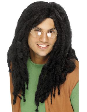 Sort Paryk med Dreadlocks