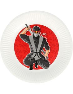 8 stk Papptallerkener 23 cm - Ninjafest