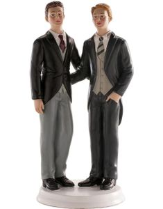 Kaketop til Bryllup - Mandligt Brudepar 20 cm
