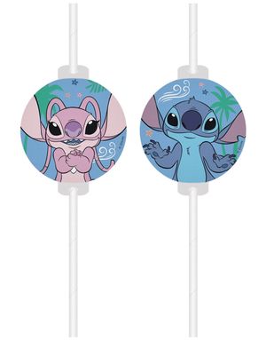 4 stk Sugerør med Pappmotiver - Stitch & Angel
