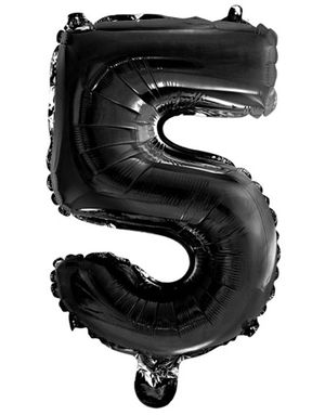 Tallet 5 - Sort 41 cm Lille Folieballon