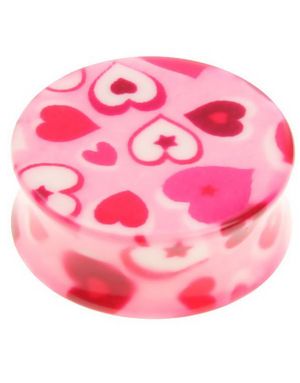 Pink Hearts - Piercing Plug
