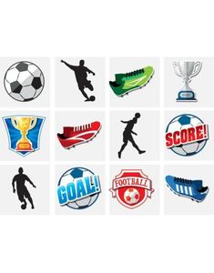 6 sk Assorterede Små Fodbold Tatoveringer