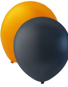 10 stk 30 cm - Sorte og Orange Balloner
