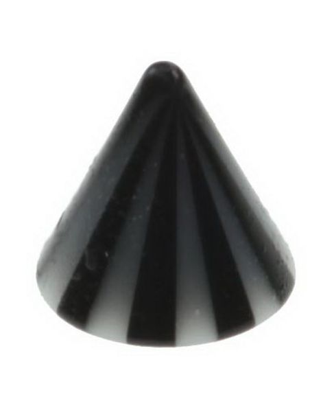 Stribet Spike Black - 3 mm Akrylkugle til 1,2 mm stang