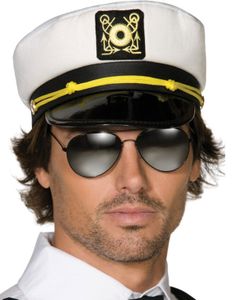 Sort og Hvid Kaptainhat - Sailor/Matroshat