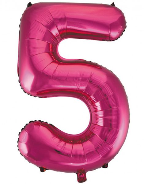 Tallet 5 - Rosa JUMBO Folieballon 86 cm
