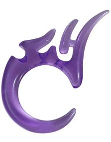 Gennemsigtig Lilla Dragon Claw Expander Ørepiercing i Akryl 4 mm