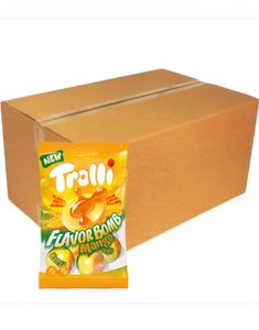 DATO PRODUKT - 21 stk Trolli Flavor Bomb Mango - Geléboller Med Sur Flydende Fyld - Hel Kasse 1,57 kg