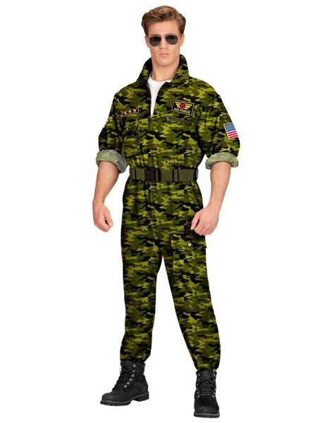 Camo Top Gun Inspirert Jagerpilot Herrekostyme
