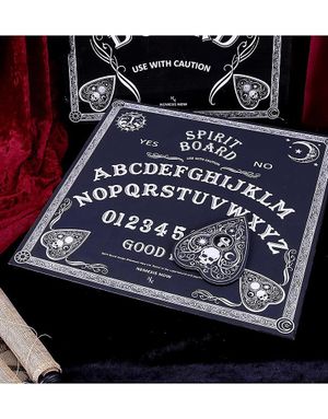 Black and White Spirit Board / Ouija Brett med Plakett 