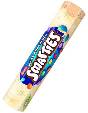 Stor Smarties Tube med Hvit Sjokolade 120 gram