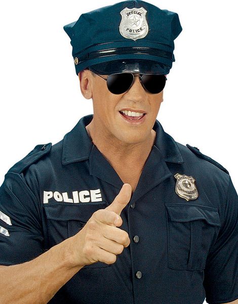 Sorte Politi Pilot Briller m/Spejlglas