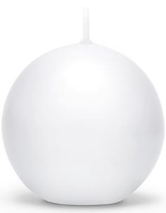 Hvidt Kugleformet Stearinlys 6 cm