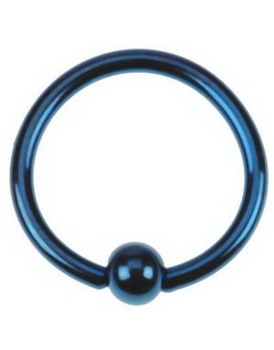Metallic Blå Ball Closure Ring Piercing