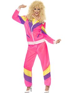 80'er Pink Træningsdragt Kostume