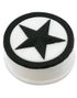 Sort Stjerne - Hvid Piercing Plug