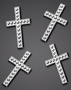 25 stk Sølvfarvede Kors Charms